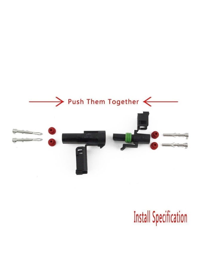 2 Pin Electrical Wire Connectors Male and Female Plug Socket Quick Disconnect Waterproof Plug and Play Wire Terminals for Automotive Cars Trucks Motorcycles Marine Boats 10 PCS - Image 2